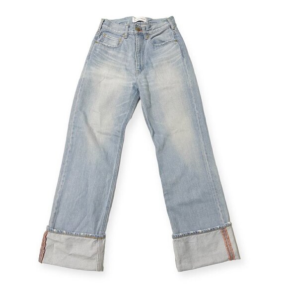 TU ES MON TRESOR Carnelian Jean 7 year,‎ high-rise turn-up jeans, Size 26 - Picture 8 of 15